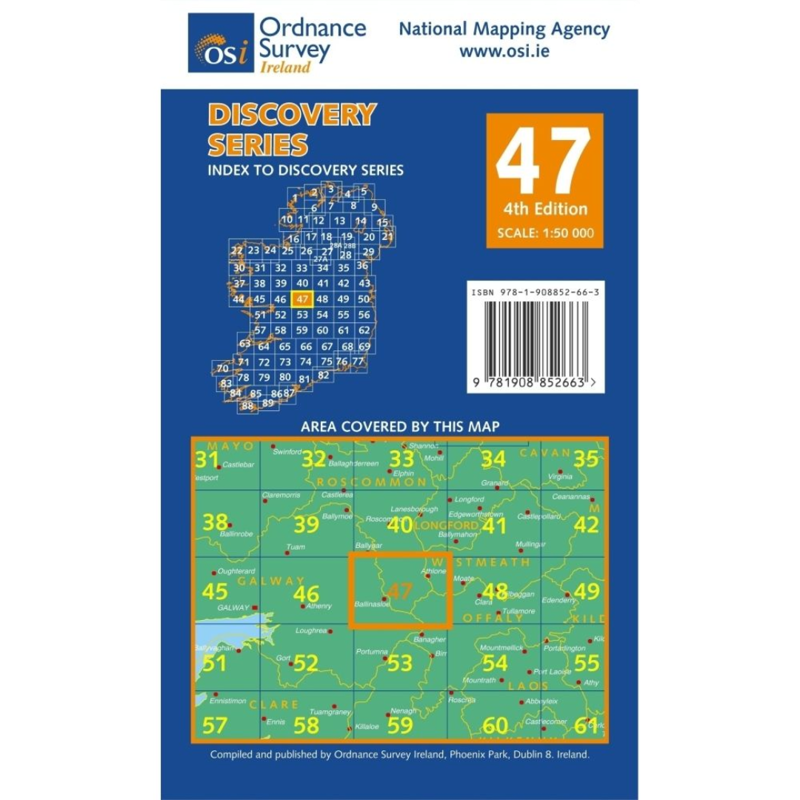 OSI Discovery Series Sheet 47 Lamfold GalwayOffalyRoscommon Westmeath 4th Edition 2016-1